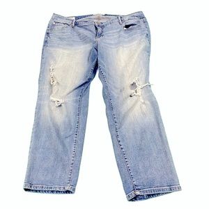 TORRID Denim Cropped Ripped Boyfriend Jeans sz 22